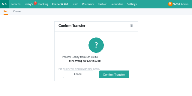 Transfer Confirmation