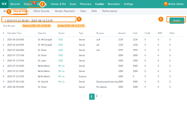 Stored Value List